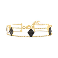 0.41ct 14k Yellow Gold Black Diamond Pave Lady's Bracelet