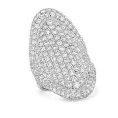 7.25ct 18k White Gold Diamond Pave Lady's Ring