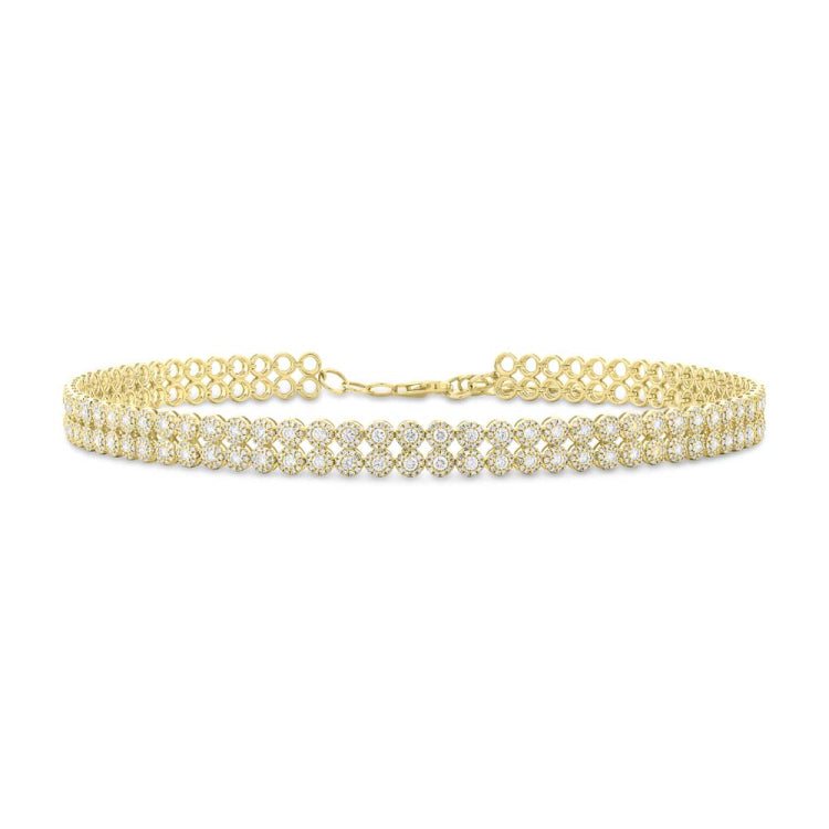 4.65ct 14k Yellow Gold Diamond Choker Necklace