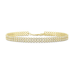 4.65ct 14k Yellow Gold Diamond Choker Necklace