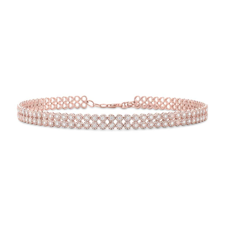 4.65ct 14k Rose Gold Diamond Choker Necklace