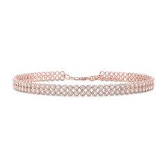 4.65ct 14k Rose Gold Diamond Choker Necklace