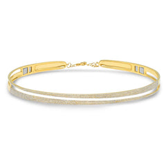 1.91ct 14k Yellow Gold Diamond Pave Choker Necklace