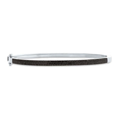 0.58ct 14k White Gold Black Diamond Pave Bangle