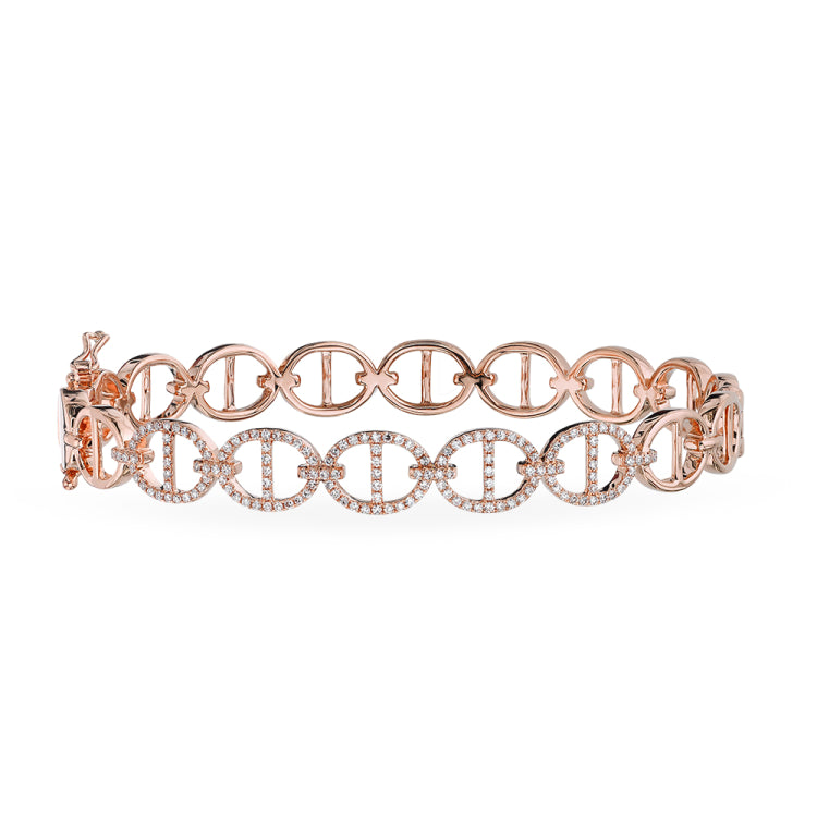 0.45ct 14k Rose Gold Diamond Bangle