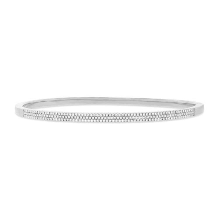 0.52ct 14k White Gold Diamond Pave Bangle