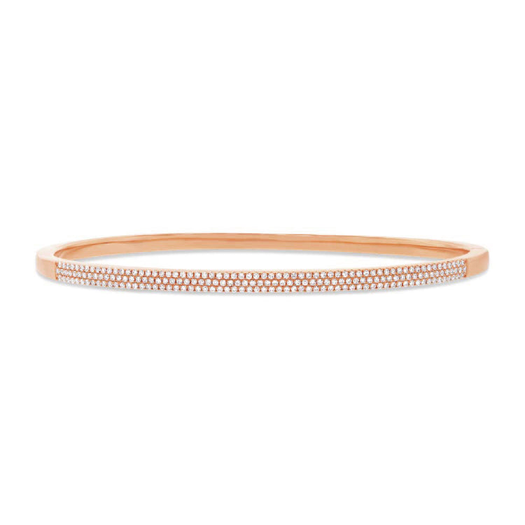 0.52ct 14k Rose Gold Diamond Pave Bangle