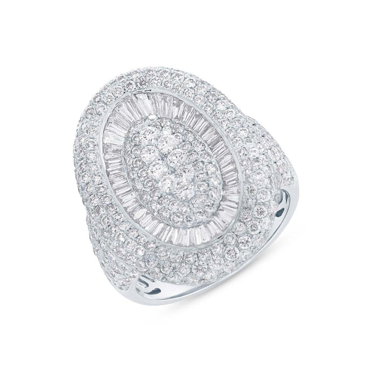 3.99ct 18k White Gold Diamond Pave Lady's Ring