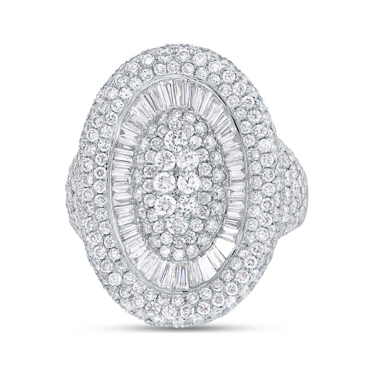 3.99ct 18k White Gold Diamond Pave Lady's Ring