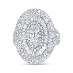 3.99ct 18k White Gold Diamond Pave Lady's Ring
