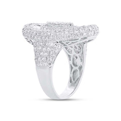 3.99ct 18k White Gold Diamond Pave Lady's Ring