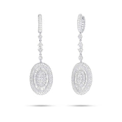 8.30ct 18k White Gold Diamond Pave Earring