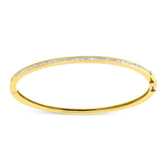 0.60ct 14k Yellow Gold Diamond Baguette Bangle