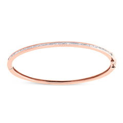 0.60ct 14k Rose Gold Diamond Baguette Bangle