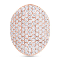 4.09ct 14k Rose Gold Diamond Pave Lady's Ring