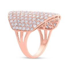 4.09ct 14k Rose Gold Diamond Pave Lady's Ring