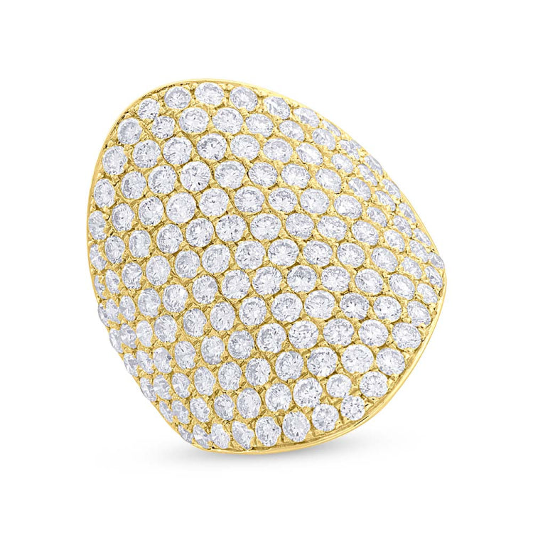 4.09ct 14k Yellow Gold Diamond Pave Lady's Ring Size 6.5