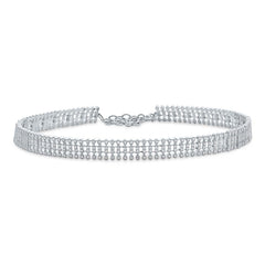 3.18ct 14k White Gold Diamond Choker Necklace