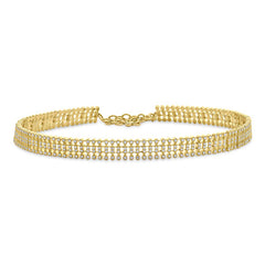3.18ct 14k Yellow Gold Diamond Choker Necklace