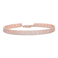 3.18ct 14k Rose Gold Diamond Choker Necklace
