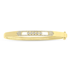 0.48ct 14k Yellow Gold Diamond Slider Bangle