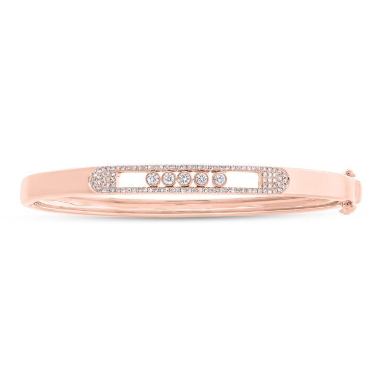 0.48ct 14k Rose Gold Diamond Slider Bangle