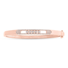 0.48ct 14k Rose Gold Diamond Slider Bangle