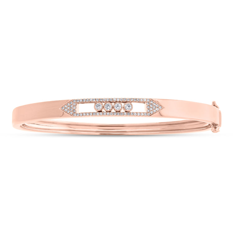 0.36ct 14k Rose Gold Diamond Slider Bangle