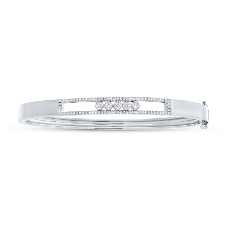 0.42ct 14k White Gold Diamond Slider Bangle