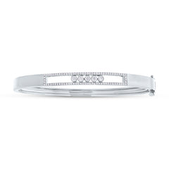 0.42ct 14k White Gold Diamond Slider Bangle