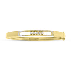 0.42ct 14k Yellow Gold Diamond Slider Bangle