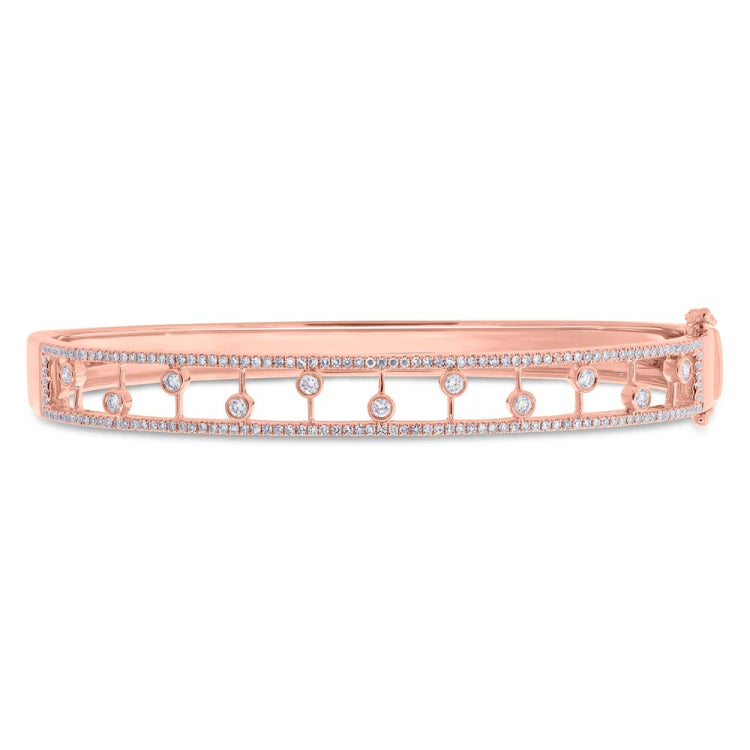 0.68ct 14k Rose Gold Diamond Bangle