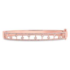 0.68ct 14k Rose Gold Diamond Bangle