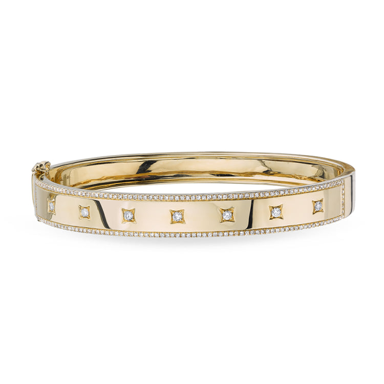 0.55ct 14k Yellow Gold Diamond Bangle