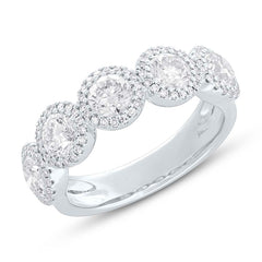 2.00ct Round Brilliant Center and 0.28ct Side 14k White Gold Diamond Lady's Band