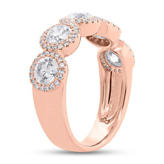 2.00ct Round Brilliant Center and 0.28ct Side 14k Rose Gold Diamond Lady's Band