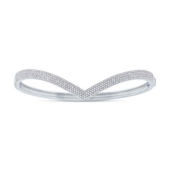 0.92ct 14k White Gold Diamond Pave Bangle