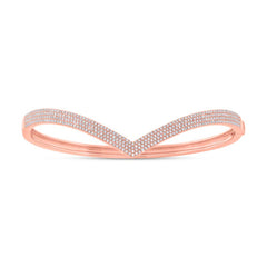 0.92ct 14k Rose Gold Diamond Pave Bangle