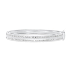 1.67ct 14k White Gold Diamond Baguette Bangle