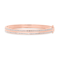 1.67ct 14k Rose Gold Diamond Baguette Bangle