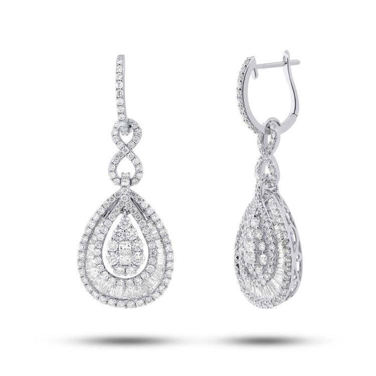 3.83ct 18k White Gold Diamond Lady's Earring