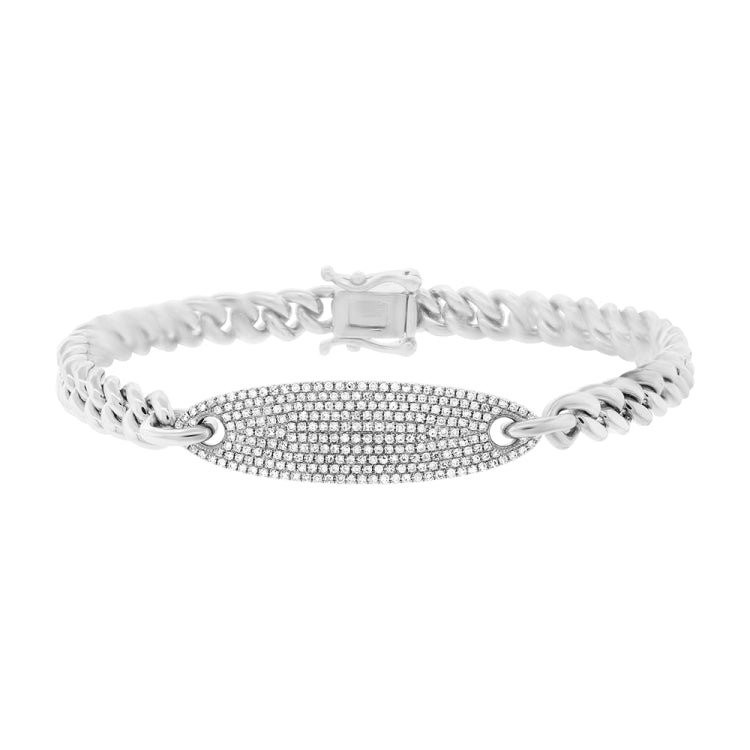 0.56ct 14k White Gold Diamond Pave Chain Bracelet  6