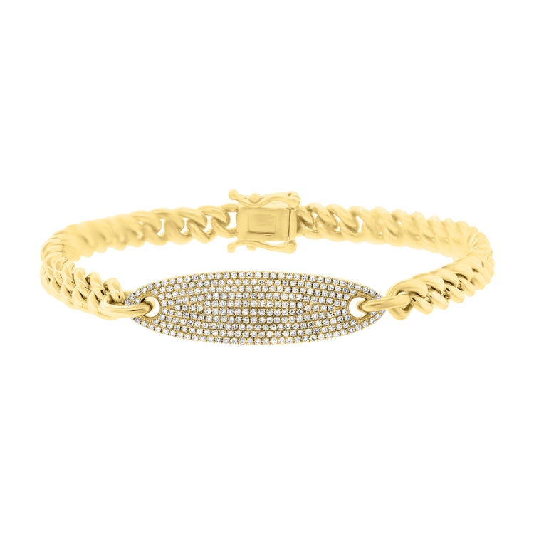 0.56ct 14k Yellow Gold Diamond Pave Chain Bracelet  6