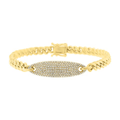 0.56ct 14k Yellow Gold Diamond Pave Chain Bracelet  6