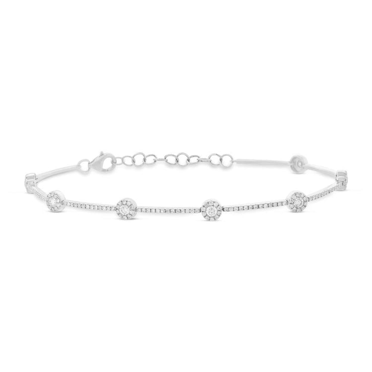 0.88ct 14k White Gold Diamond Bracelet