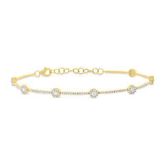 0.88ct 14k Yellow Gold Diamond Bracelet