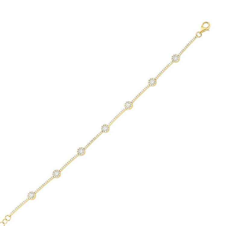 0.88ct 14k Yellow Gold Diamond Bracelet