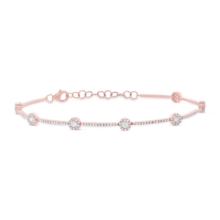 0.88ct 14k Rose Gold Diamond Bracelet
