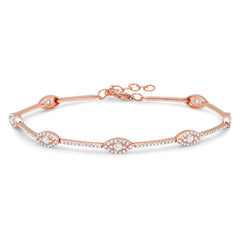 0.88ct 14k Rose Gold Diamond Eye Bracelet