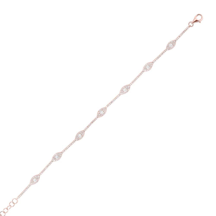 0.88ct 14k Rose Gold Diamond Eye Bracelet